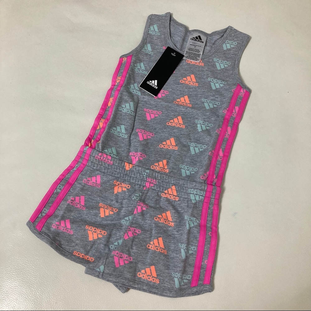 Adidas cute colorful neon colors pink romper 6204